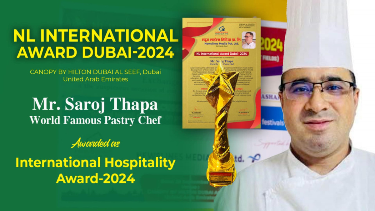 World-Famous Pastry Chef Saroj Thapa Receives NL International Hospitality Award 2024 in Dubai